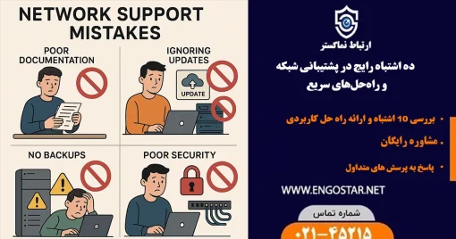 راه حل 10 اشتباه رایج پشتیبانی شبکه