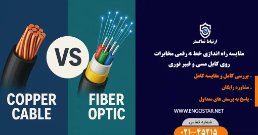 مقایسه راه اندازی خط ۴ رقمی مخابرات روی کابل مسی و فیبر نوری