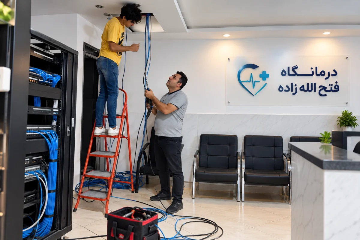 اجرای شبکه و VoIP درمانگاه فتح‌الله‌زاده